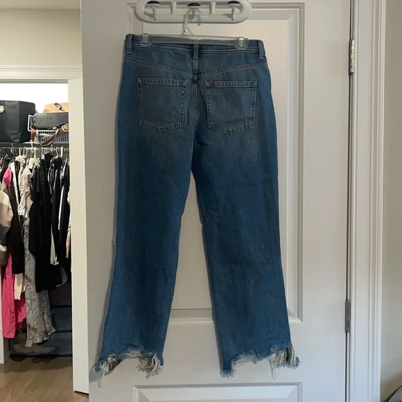 Free People Distressed Blue Jeans - Picture 6 of 11